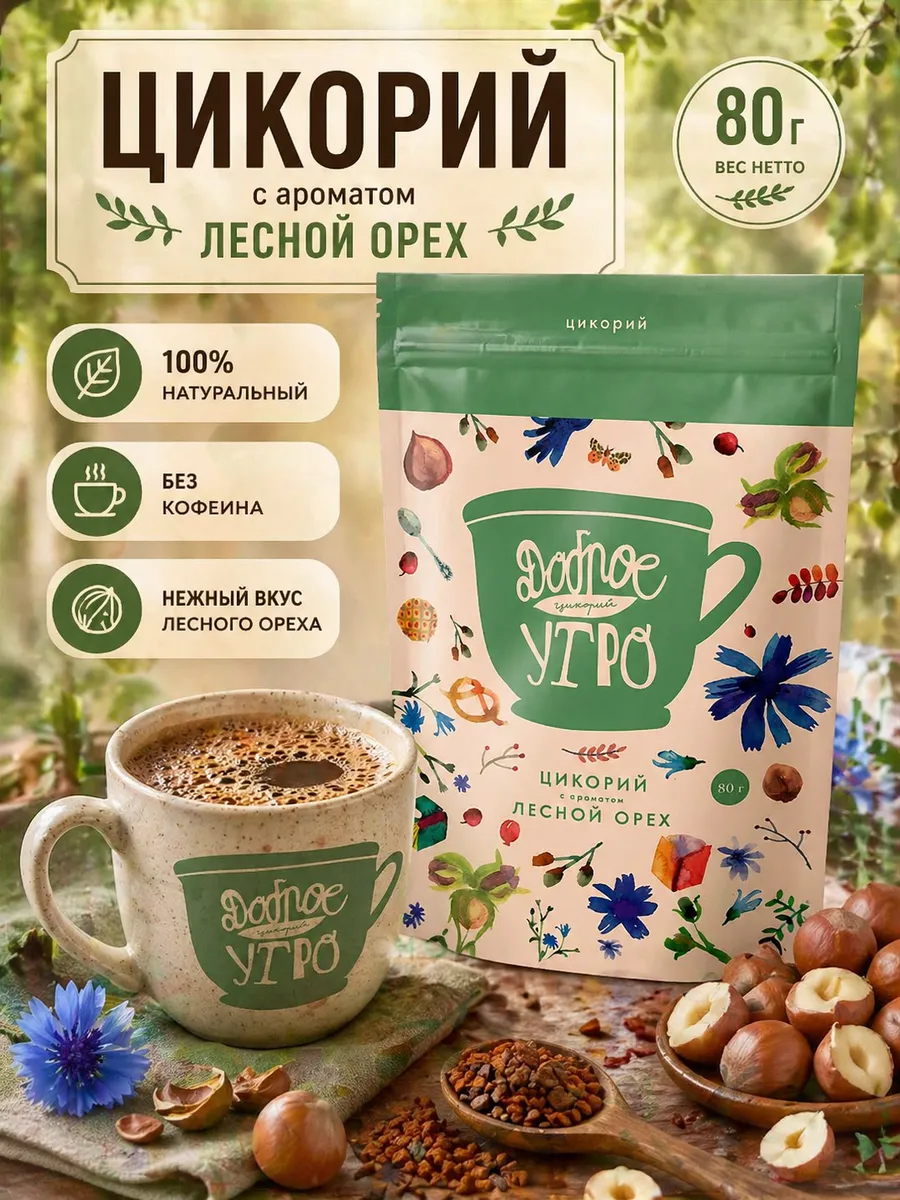 Цикорий «Доброе утро» с ароматом лесного ореха, 80г