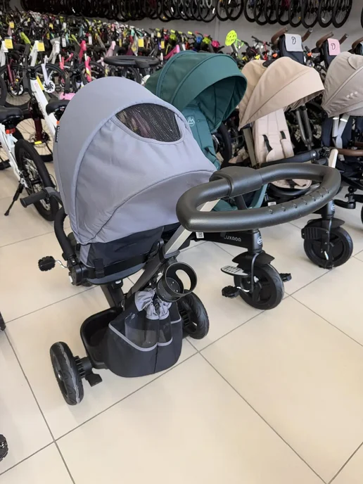 Luxmom Велосипед трехколесный детский с ручкой мод.3001 трансформер, серый, фото 8