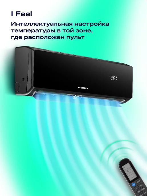 NORD Мульти-сплит-система iM99 BL на 2 комнаты, кондиционер 2 в 1, черный, фото 4
