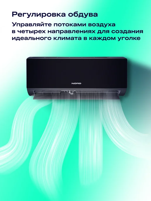 NORD Мульти-сплит-система iM99 BL на 2 комнаты, кондиционер 2 в 1, черный, фото 5