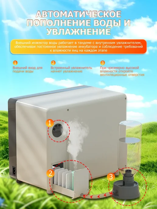 Инкубатор для яиц автоматический с терморегулятором 50 яиц, серый, фото 4