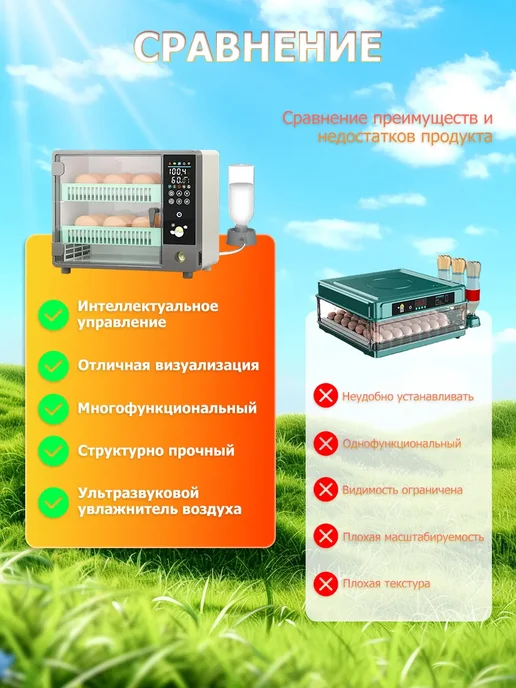 Инкубатор для яиц автоматический с терморегулятором 50 яиц, серый, фото 7