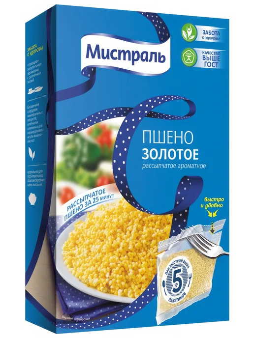 Пшено Мистраль золотое 5 порций, 400 г, 400 г