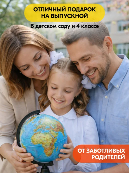 Globen Глобус школьный географический маленький 25 см Без подсветки, 21, фото 7