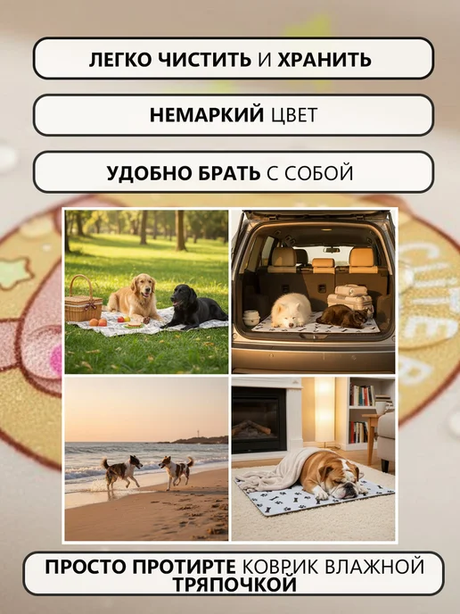 Honey GinGer Охлаждающий коврик для собак и кошек 50х70 см, 60x76 см, фото 4