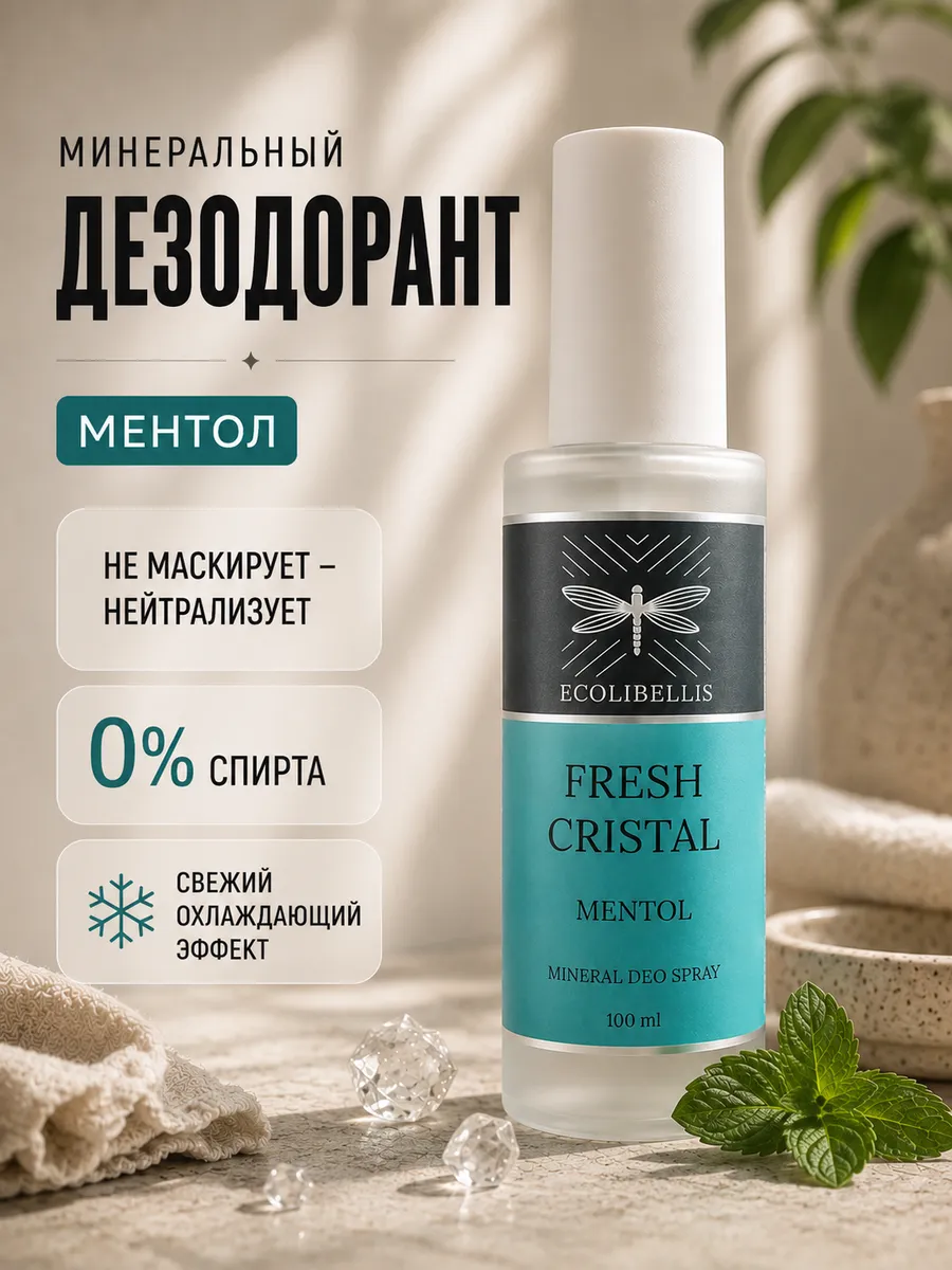 Минеральный дезодорант на квасцах с охлаждающим эффектом