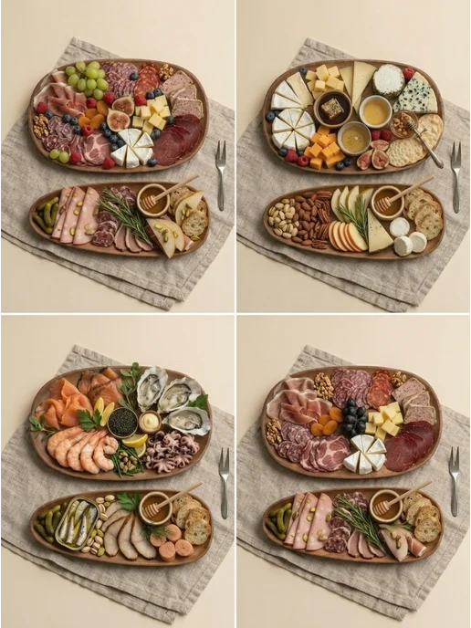 SashaMasha Тарелки сервировочные деревянные овальные для закусок и пода…, коричневый, фото 6