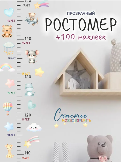 APrint Ростомер детский на стену наклейка 2 метра, вариант
