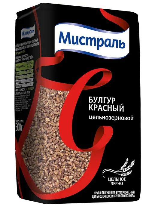 Крупа булгур Мистраль красный цельнозерновой, 500 г, 500 г
