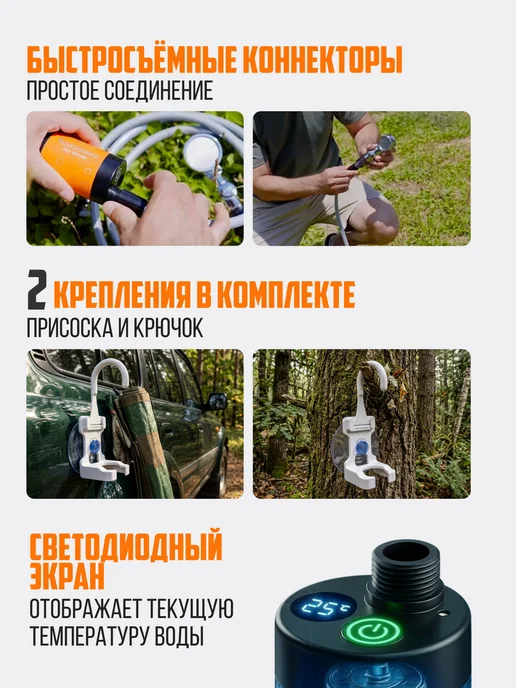 AEROGOGO Душ походный портативный для дачи TINY SHOWER RB-01, вариант, фото 3