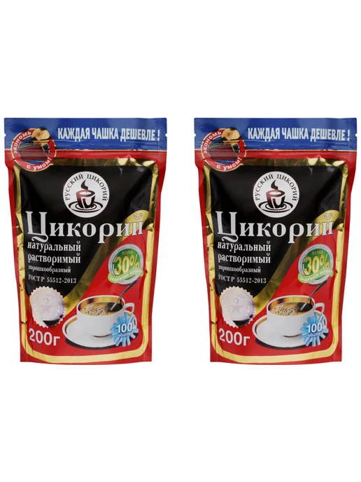 Русский цикорий Цикорий растворимый натуральный порошкообразный, 200г, 2шт, 200 г, 2 шт