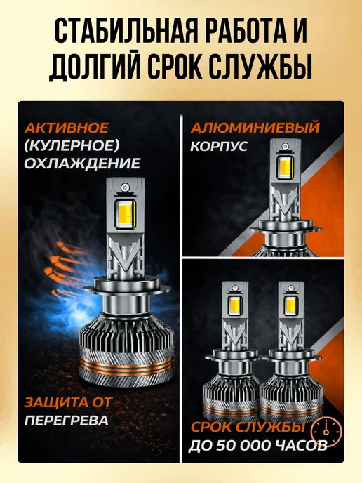 Светодиодные лампы HB3 HB4 для авто с пультом 3 режима света, 7 шт, фото 6