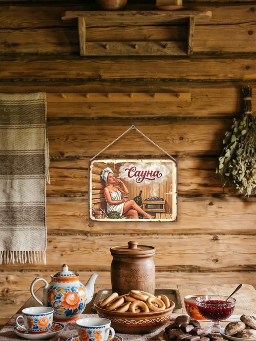 UVAL DECOR Деревянная табличка для сауны, бежевый, фото 5