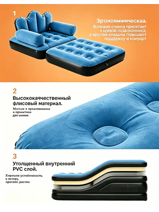 Кресло мешок большое компактный, серый, фото 3