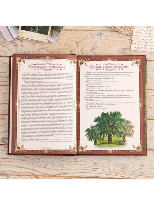 Родословная книга в шкатулке с пером и чернильницей, черный, фото 4