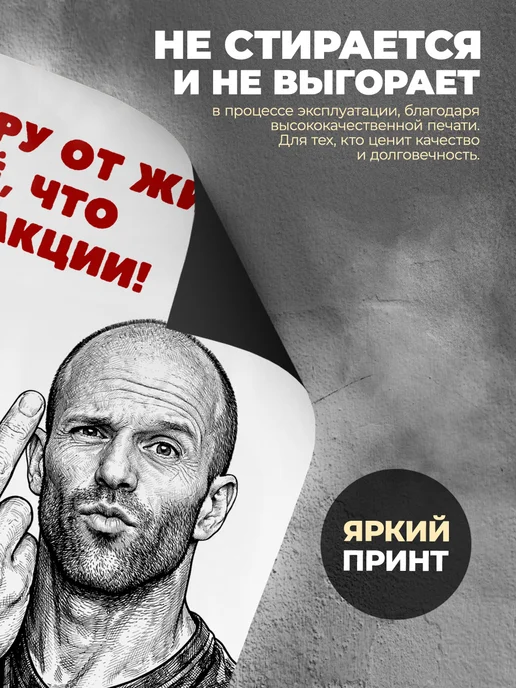 Розовый Гусь Магнит Джейсон Стетхем цитаты А4, розовый, фото 2