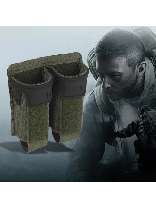 Тактический подсумок для магазинов 9мм, K type, MOLLE, зелён, зеленый, фото 4