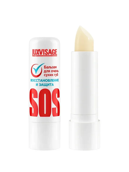 LUXVISAGE Бальзам для очень сухих губ SOS восстановление и защита, белый, фото 2