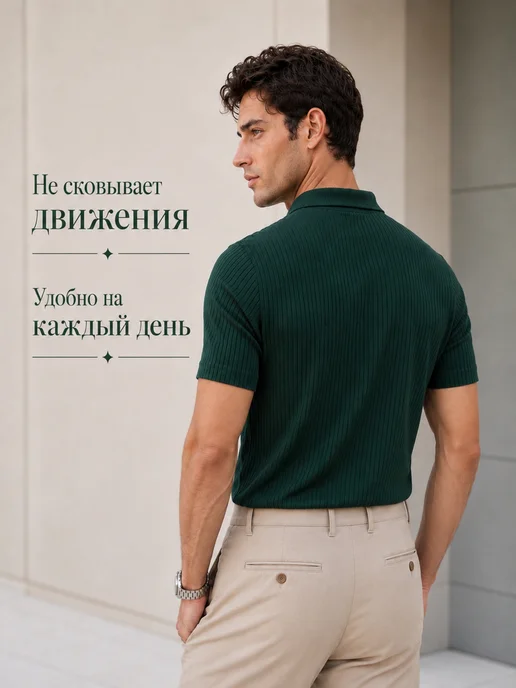 IHLASSPORT Футболка поло Олд Мани с коротким рукавом, зеленый, фото 5