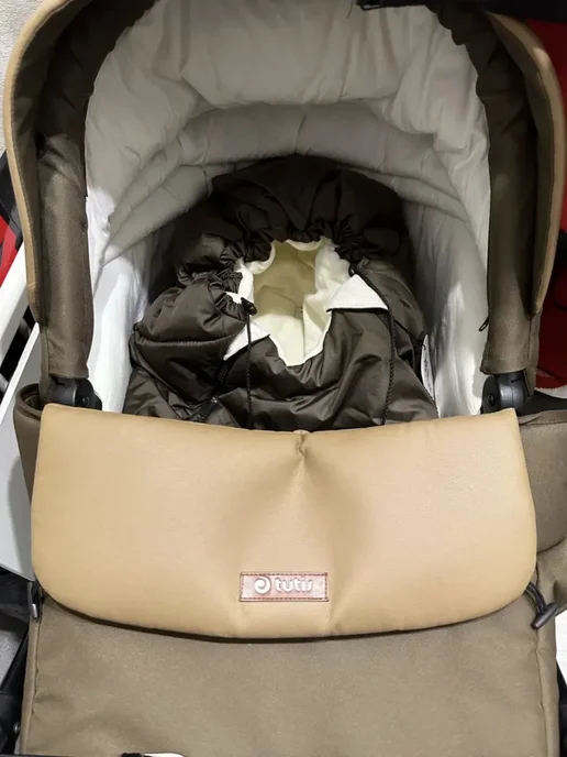 HusKids Конверт для малышей в прогулочную коляску зимний кокон, коричневый, фото 2