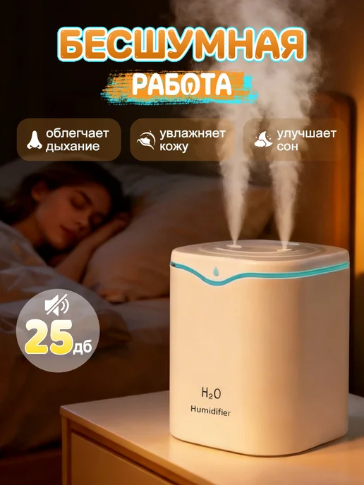 Увлажнитель воздуха для дома аромадиффузор 2.2 литров, белый, фото 5