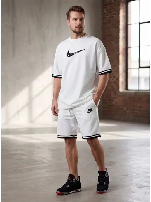KD-STORE Костюм летний с шортами, белый