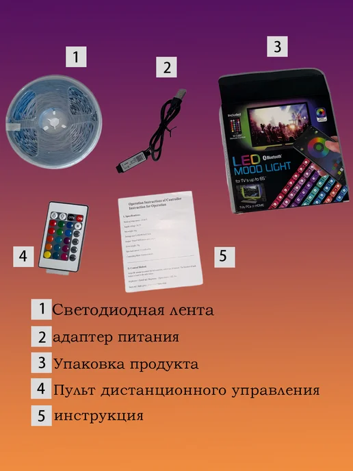 LIERSEN Лента LED RGB 5м USB с пультом для декора, 15 м, фото 4