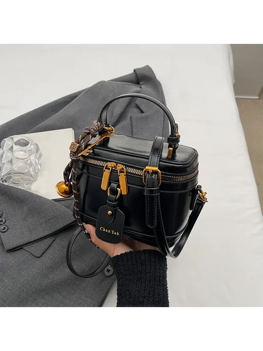 Кожаная кожанка-булет с молнией женская черная, черный, фото 3