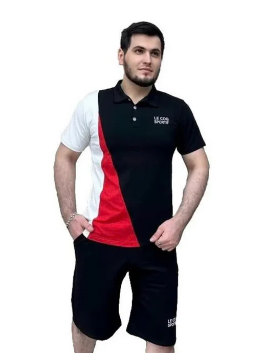 LVT FASHION Костюм летний с шортами и поло, черный