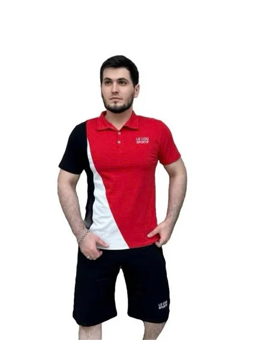 LVT FASHION Костюм летний с шортами и поло, красный