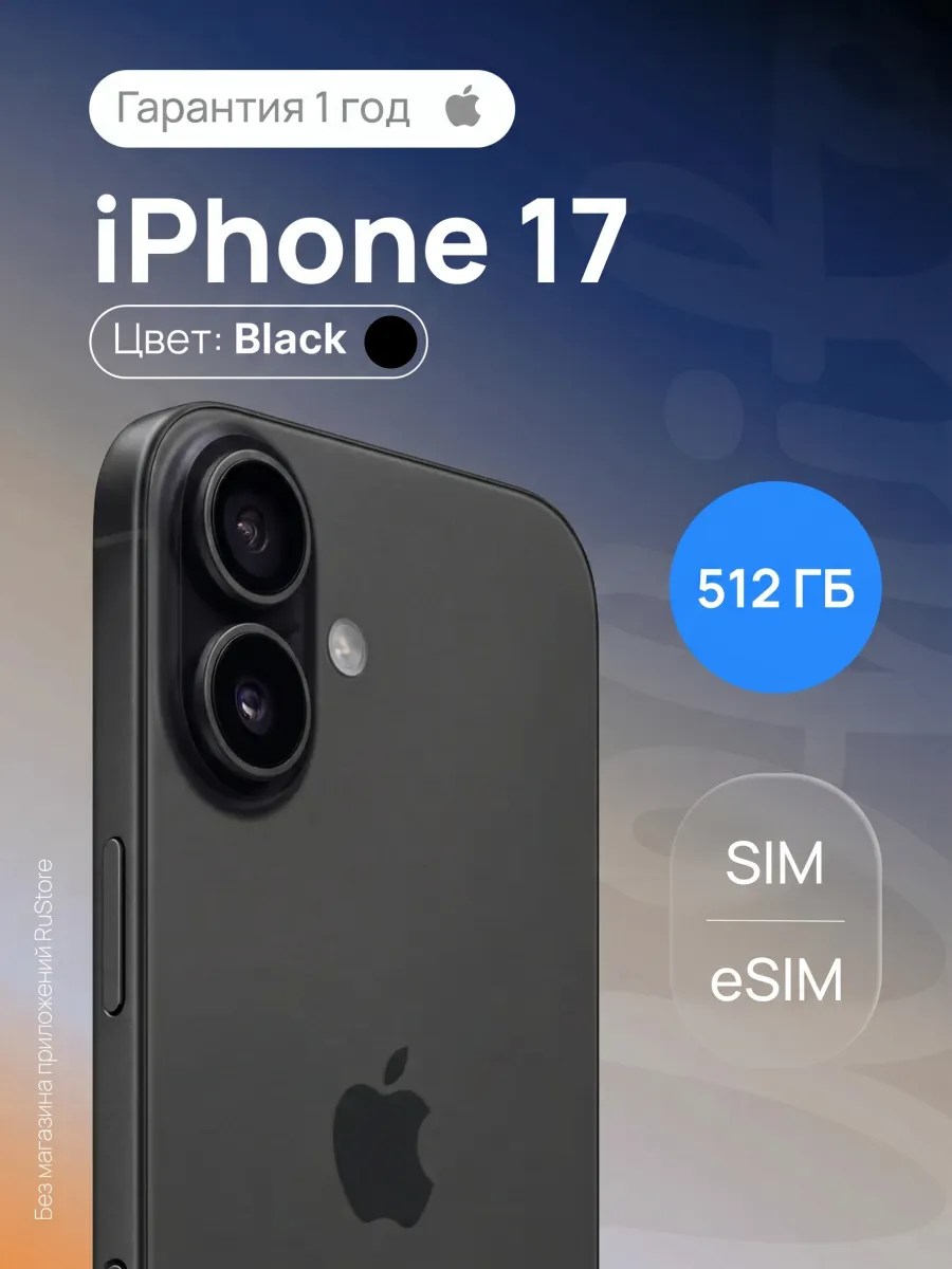 Смартфон iPhone 17 512 ГБ Черный (SIM + eSIM)