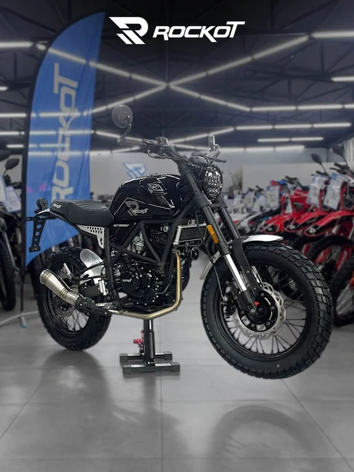 Мотоцикл дорожный SCRAMBLER (черный глянцевый), черный, фото 3