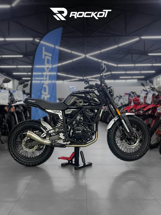 Мотоцикл дорожный SCRAMBLER (черный глянцевый), черный, фото 4