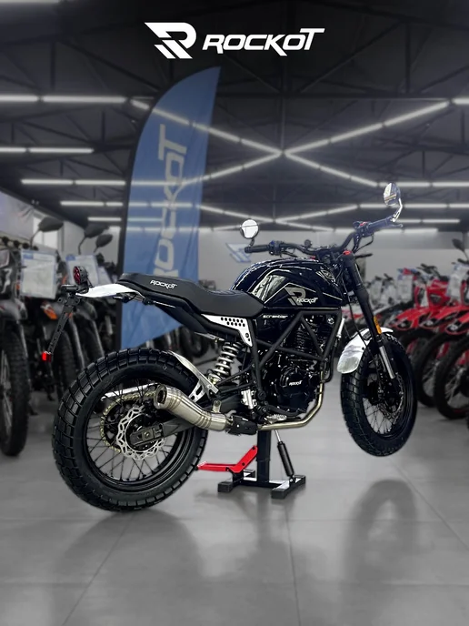 Мотоцикл дорожный SCRAMBLER (черный глянцевый), черный, фото 5
