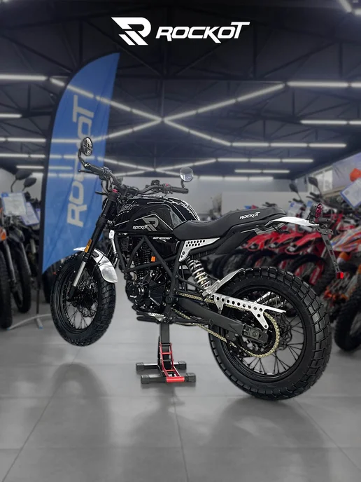 Мотоцикл дорожный SCRAMBLER (черный глянцевый), черный, фото 7