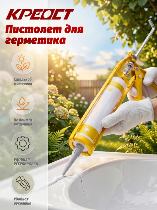 Креост Пистолет для герметика скелетный усиленный KPEOCT, вариант, фото 3