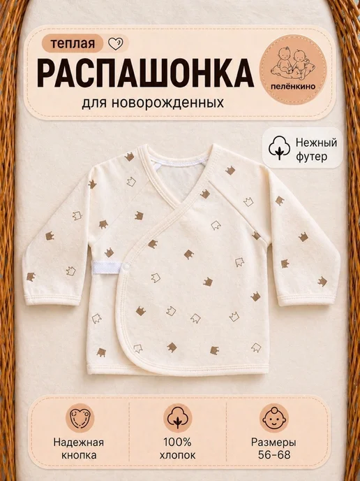Пеленкино Распашонка для новорожденных, белый