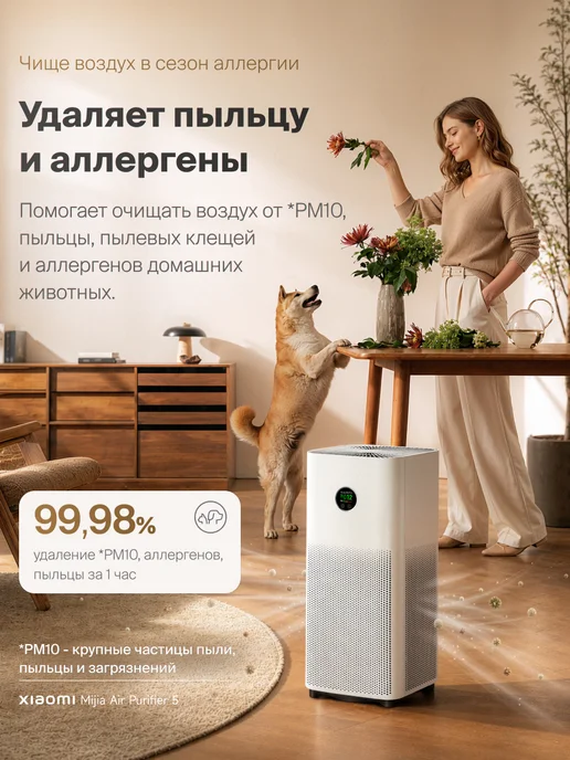 Xiaomi Очиститель воздуха Mi Air Purifier 5, белый, фото 4