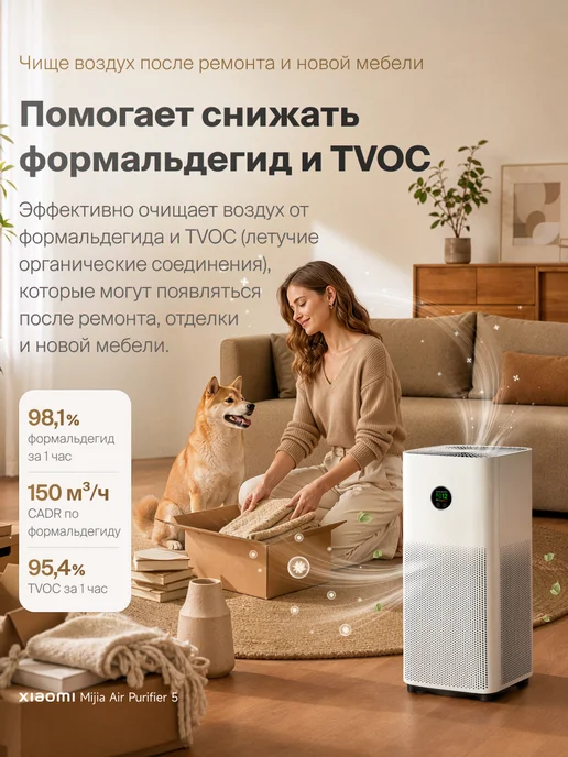 Xiaomi Очиститель воздуха Mi Air Purifier 5, белый, фото 6