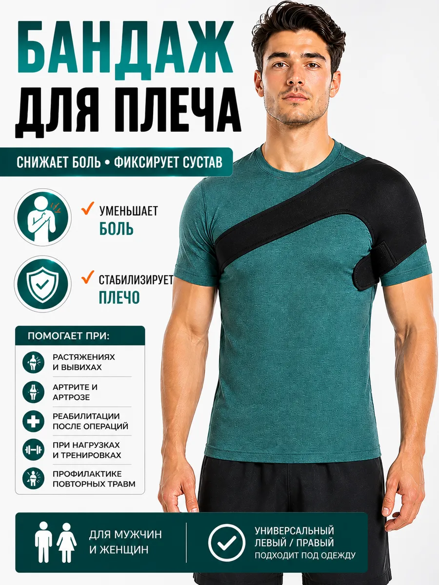 Бандаж на плечевой сустав фиксатор плеча мужской женский