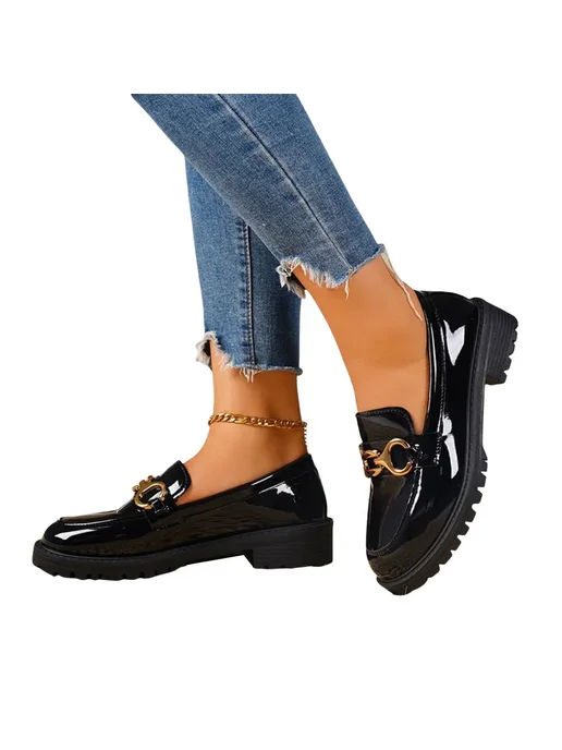 Модные мокасины на slip-on из экокожи элегантные для поезд, черный