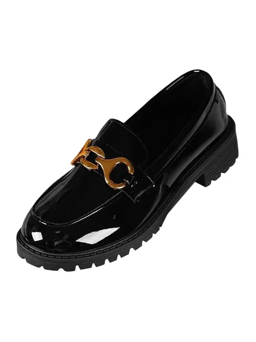Модные мокасины на slip-on из экокожи элегантные для поезд, черный, фото 3