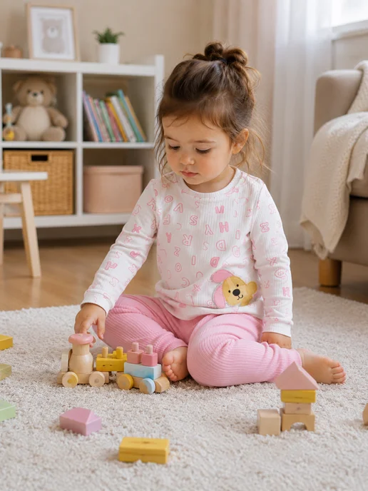 bingo kids Детский костюм двойка для девочки кофточка и штанишки, розовый, фото 6