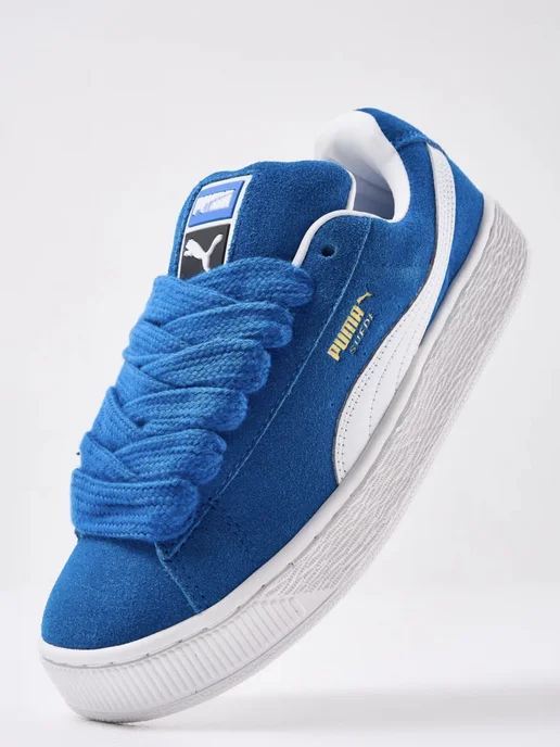 Footstep Кроссовки замшевые летние PUMA Suede XL низкие, синий, фото 2