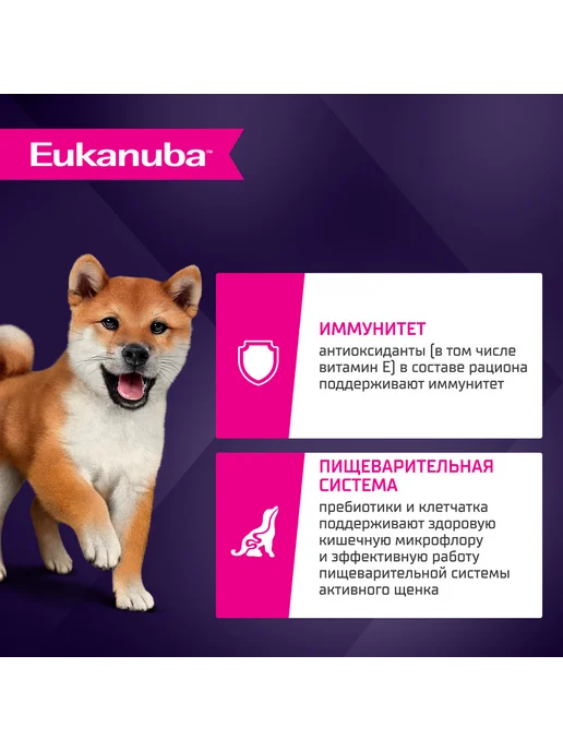 Сухой корм Eukanuba для собак, мелкие, средние, щенки, ягненок, 3 кг, фото 5