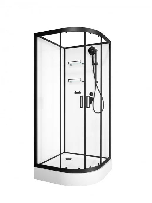 FRANK Душевая кабина F420 Black без крыши, черный, фото 2