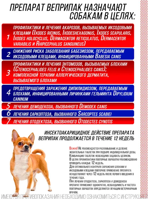 VETSTEM Веприпак 500 мг для собак 10-20 кг, таблетки от клещей, 24,5 кг, фото 5