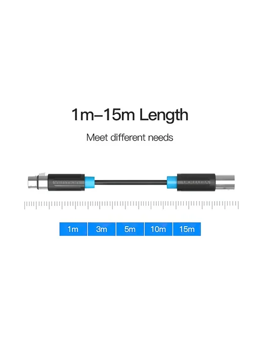 VENTION Аудио кабель для микрофона-мишера+колонок XLR 1.5М, 1 м, фото 3