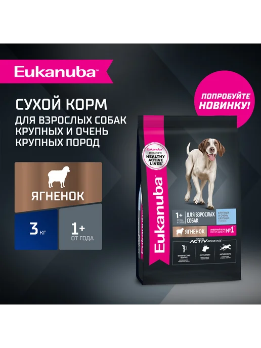 Сухой корм Eukanuba для собак, крупные, ягненок, 3 кг, фото 4