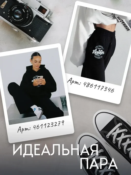 Худи чёрное оверсайз с начесом, черный, фото 5